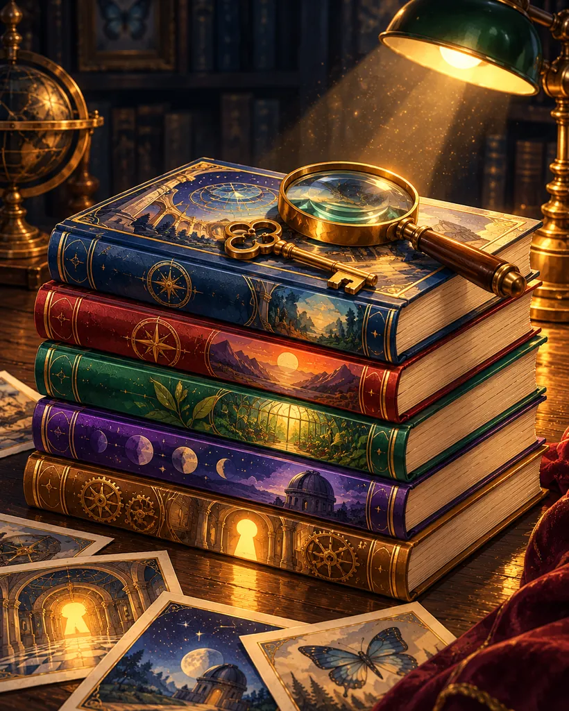A stack of printed children's mystery books