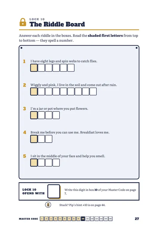 Riddle Board puzzle page