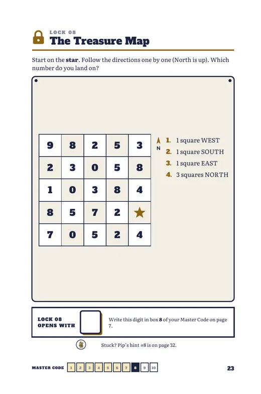 Treasure Map Directions puzzle page