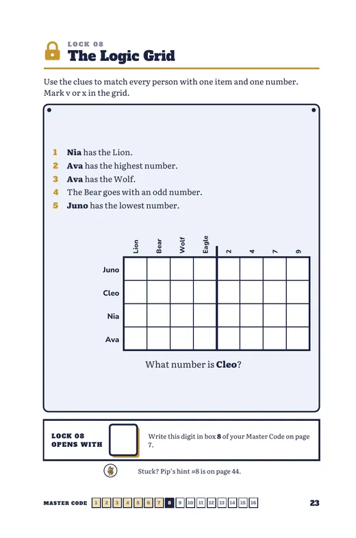 Logic Grid puzzle page