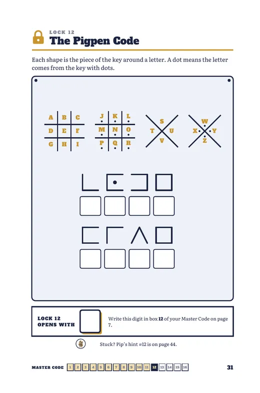 Pigpen Cipher puzzle page