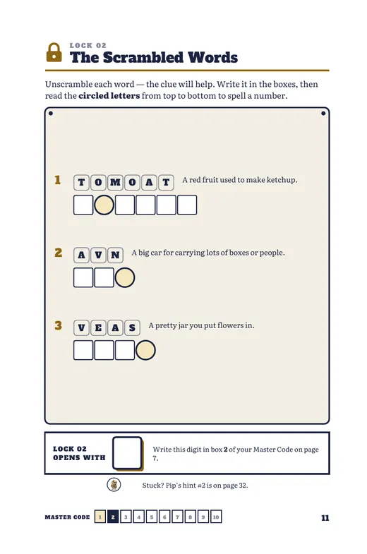Scrambled Words puzzle page