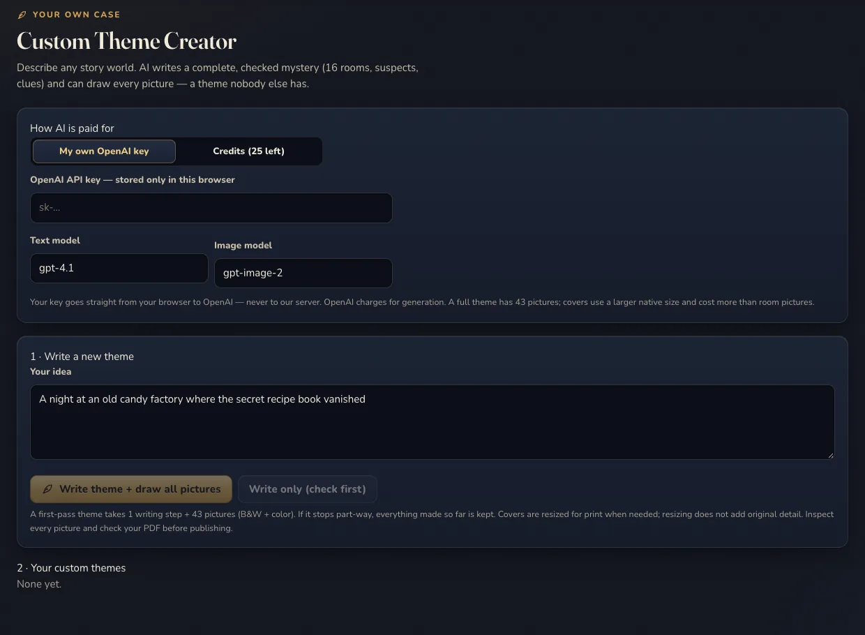 Custom Theme Creator in the app